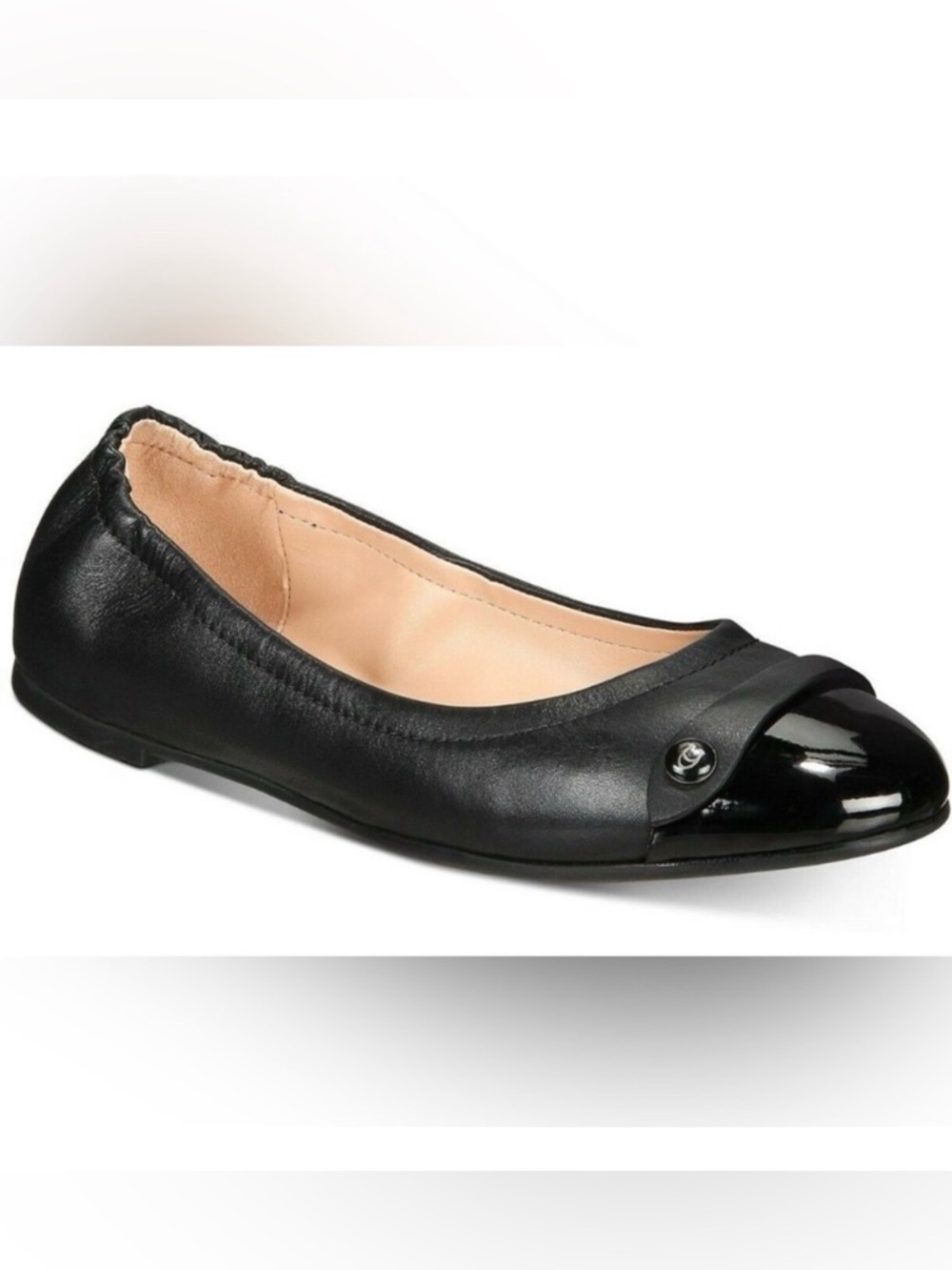 Classic Black Women's Ballet Flat with Patent Toe New Size 8